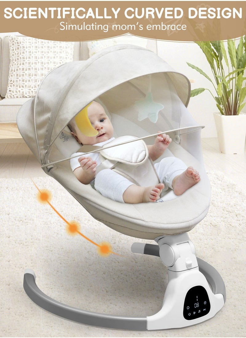 Flvzog - Baby Swing , Multi-Functional Baby Bassinet With Integrated Mosquito Net - 5 Sway Speeds , 3 Timer Settings, Bluetooth & Remote Control Built in lullabies For Newborn to Toddlers - Image 1