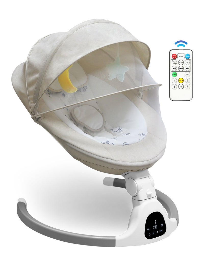 Flvzog Baby Swing , Multi-Functional Baby Bassinet With Integrated Mosquito Net - 5 Sway Speeds , 3 Timer Settings, Bluetooth & Remote Control Built in lullabies For Newborn to Toddlers  - Image 1