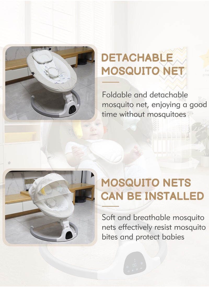 Flvzog - Baby Swing , Multi-Functional Baby Bassinet With Integrated Mosquito Net - 5 Sway Speeds , 3 Timer Settings, Bluetooth & Remote Control Built in lullabies For Newborn to Toddlers - Image 1