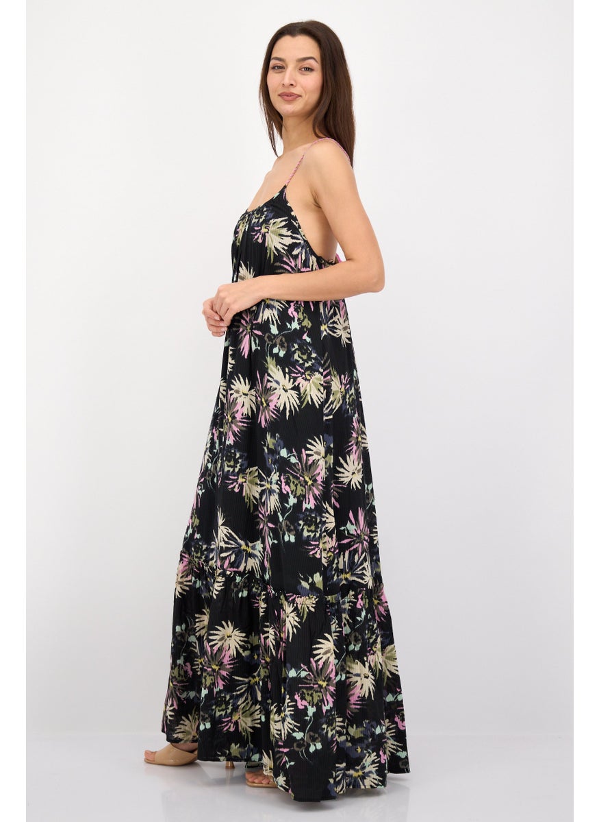 Scotch & Soda - Women Allover Print Regular Length Maxi Dress, Black Combo - Image 1