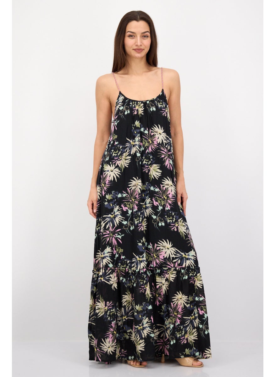 Scotch & Soda - Women Allover Print Regular Length Maxi Dress, Black Combo - Image 1