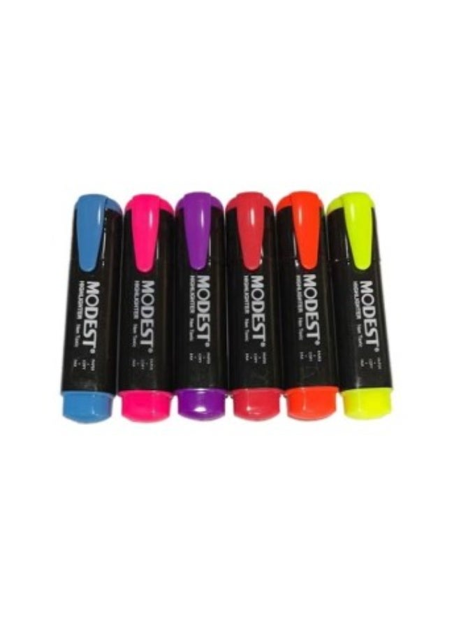 Modest 6-Piece Highlighter Set, Multicolor - Image 2