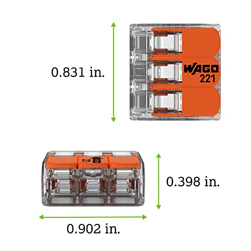 WAGO 221-613 Lever-Nuts® - 3-Conductor Compact Splicing Connectors for 10 AWG (Box of 30) - Image 2