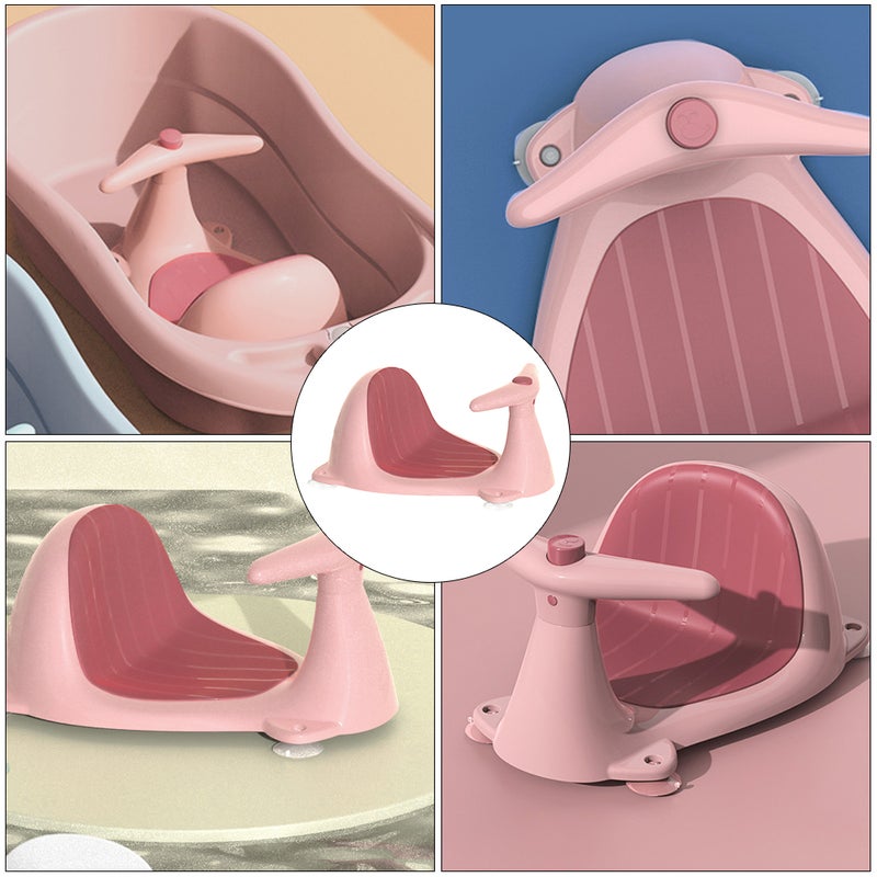 🚗 مقعد استحمام مع بخاخ ماء وتصميم مقاوم للانزلاق باللون الوردي - Image 2