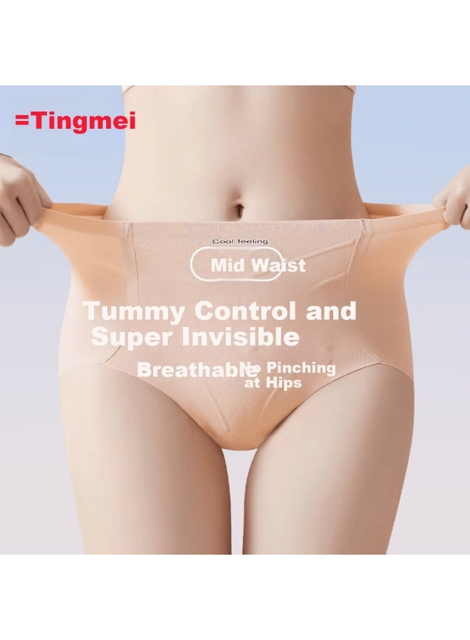 Gracewell Lightweight Abdomen Control Grade 7 Antibacterial Milk Fiber Seamless Hip-lifting Mid-waist Slimming Summer Thin Triangle Underwear - Image 1