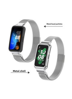 For HuaweiBracelet 10 Strap For HuaweiBand987 Glory Bracelet Universal Wristband Milanese Strap-Color:1# Milano Silver-Specifications:Applicable To For HuaweiBand 10/9/8 Generation (with Metal Head)