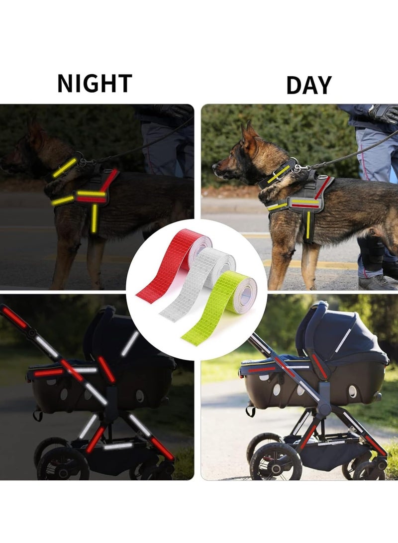 3 Rolls Reflective Tape Reflective Warning Tape Outdoor Waterproof Reflective Tape Nighttime Safety Stickers - Image 4