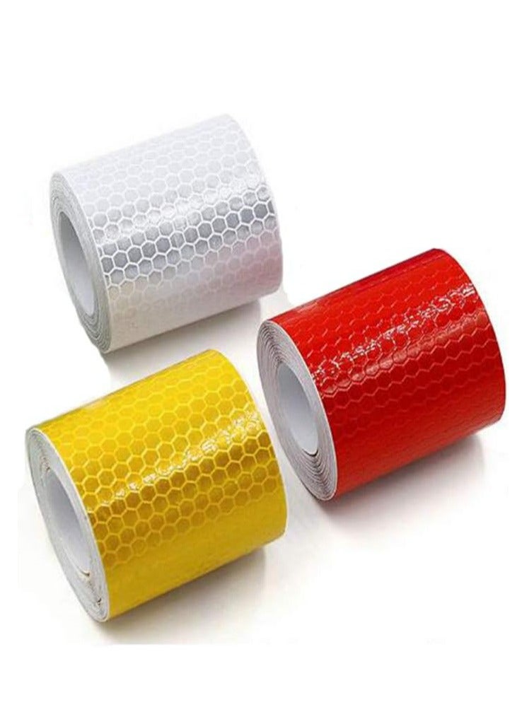 3 Rolls Reflective Tape Reflective Warning Tape Outdoor Waterproof Reflective Tape Nighttime Safety Stickers - Image 1