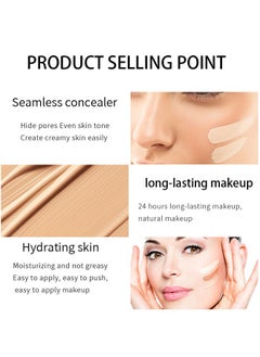Julystar Liquid Foundation Concealer Long Lasting Moisturizing Oil Control BB Cream Soft Matte Professional Make-Up (Natural#02)  - Image 2