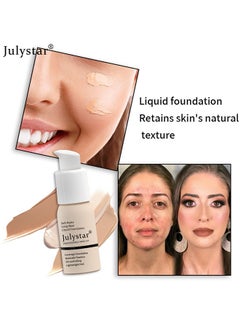 Julystar Liquid Foundation Concealer Long Lasting Moisturizing Oil Control BB Cream Soft Matte Professional Make-Up (Natural#02)  - Image 4