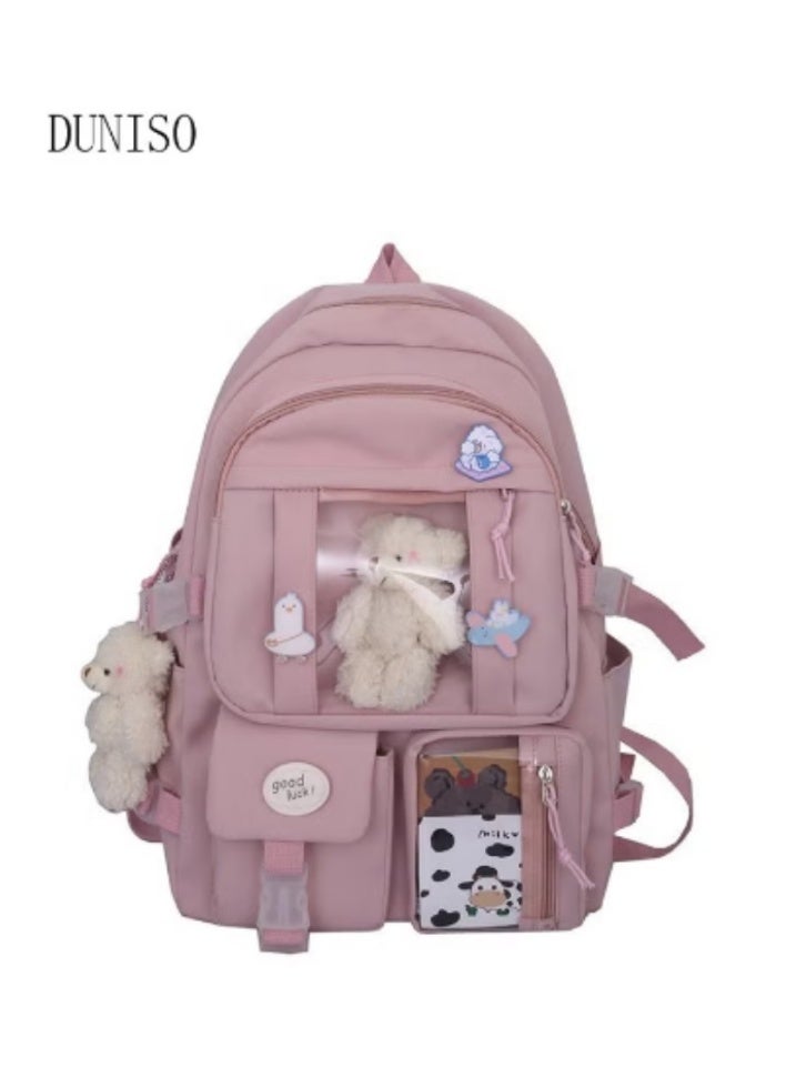DUNISO Cute - Style Decoration Backpack | Plush Charms, Full of Cuteness - Image 1