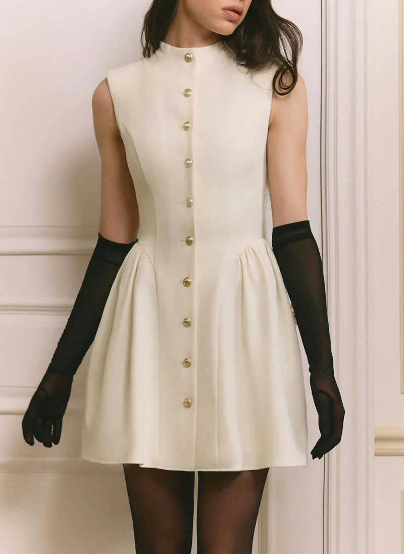 Lichi  Mini dress with a voluminous skirt in smooth fabric for Women | Best Price UAE