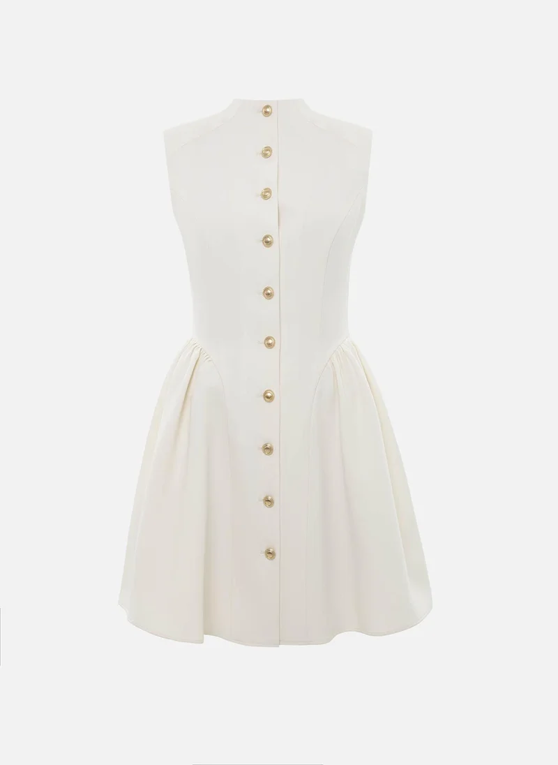 Lichi  Mini dress with a voluminous skirt in smooth fabric for Women | Best Price UAE