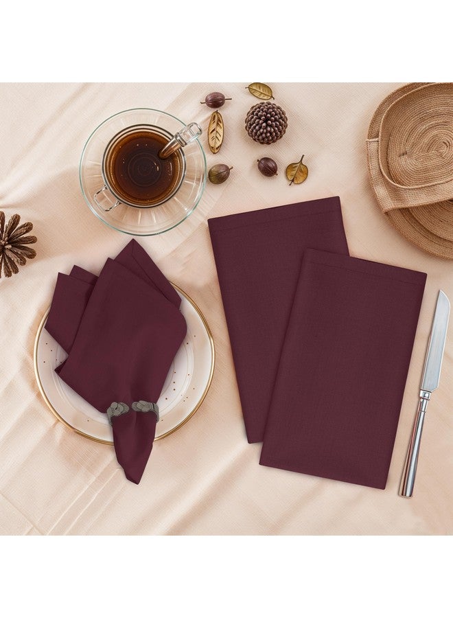 Ruvanti Cloth Napkins Set of 12, 18x18 Inches, Napkins Cloth Washable, Soft & 100% Cotton Napkins, Perfect for Wedding, Christmas Napkins, Thanksgiving Napkins, Dinner Napkins - Burgundy - Image 2