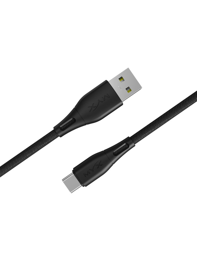 MYX Turbo Cables USB to Type C 1.2m Braided Black