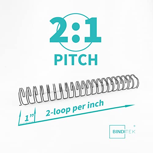 Binditek 50 Pack Double Loop Wire Binding Spines, 1Inch Binding Wire for Letter Size, 2:1 Pitch, 220 Sheet Capacity, 21-Loop, Black, for Students and Coworkers - Image 4