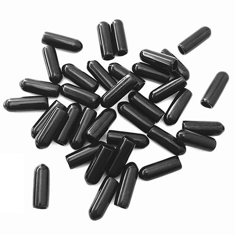 Teensery 200 Pcs Headband Rubber End Caps Replacement Cap Cover for Hair Hoop DIY Accessories Black
