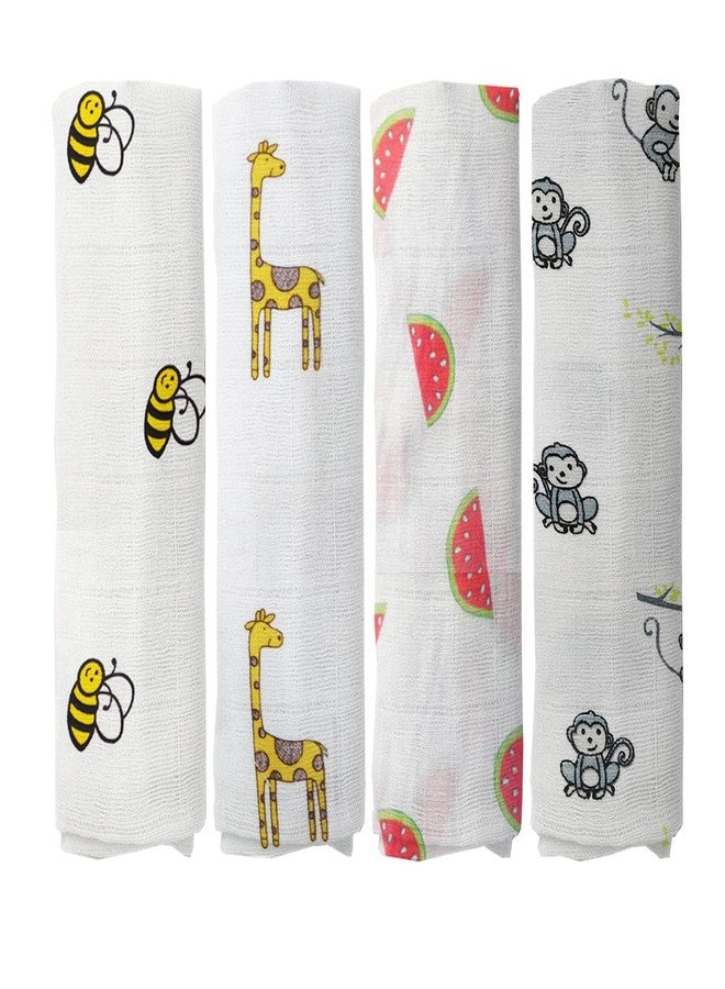 Rajlinen Muslin Swaddle Blankets - Soft Silky 100% Muslin Cotton Swaddle Blanket for Baby, Large 47 x 47 inches - Set of 4 - Seafaring - Image 1