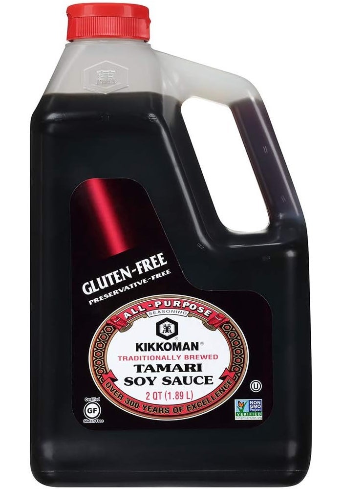 Kikkoman صلصة الصويا تاماري خالية من الغلوتين من كيكومان، 0.5 جالون (2 كيو تي) - توابل متعددة الاستخدامات - Image 2