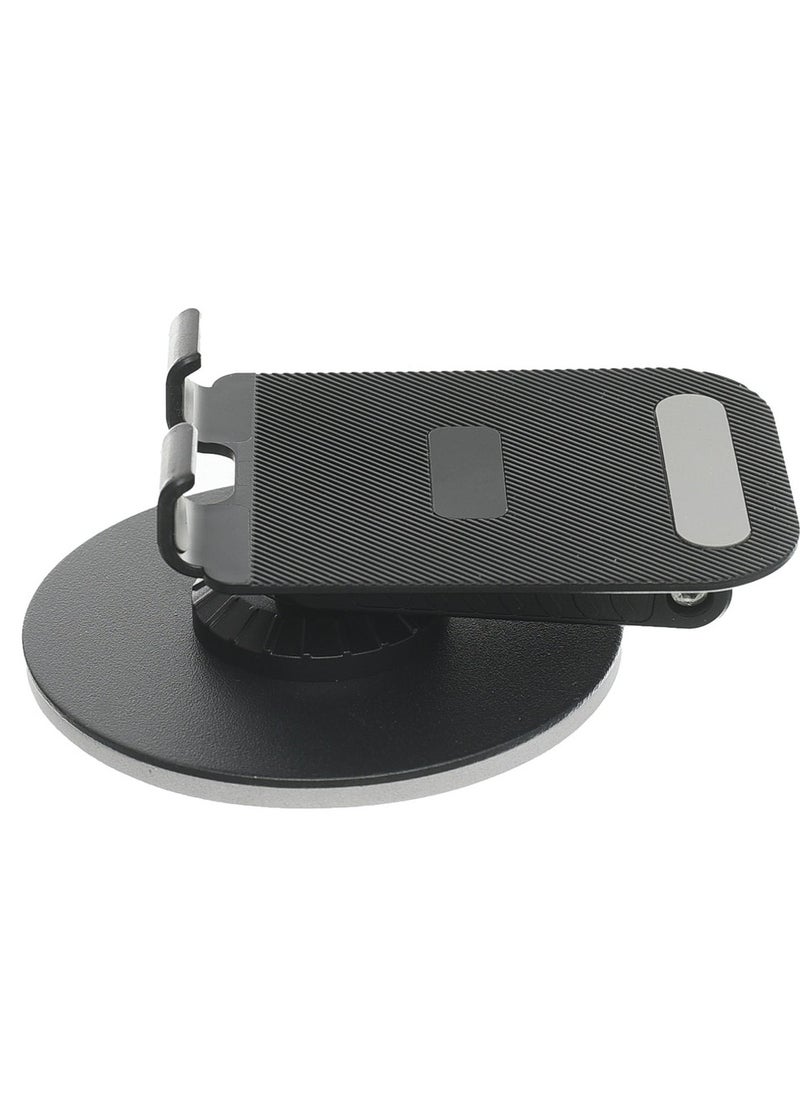 Generic - Phone Stand with 360° Rotation, One-Hand Operation, Dual Pole Support, and Ultra-Stable Design – No Shaking, Perfect for Hands-Free Viewing and Typing - Black - Image 1