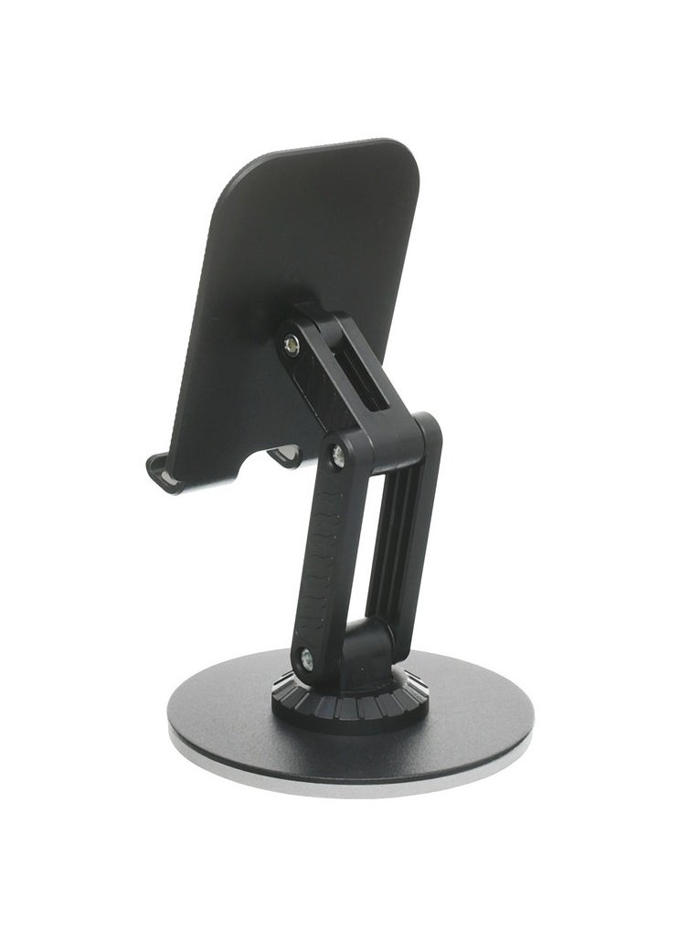 Generic - Phone Stand with 360° Rotation, One-Hand Operation, Dual Pole Support, and Ultra-Stable Design – No Shaking, Perfect for Hands-Free Viewing and Typing - Black - Image 1