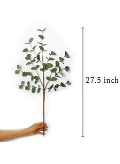 Generic 6 Pieces Artificial Plants Eucalyptus Stems Eucalyptus Leaf Spray In Green Greenery Stems Silk Plastic Plants Floral For Home Party Wedding Decoration  - Image 2