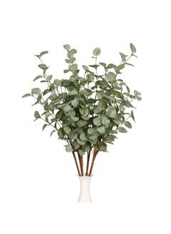 Generic 6 Pieces Artificial Plants Eucalyptus Stems Eucalyptus Leaf Spray In Green Greenery Stems Silk Plastic Plants Floral For Home Party Wedding Decoration  - Image 5