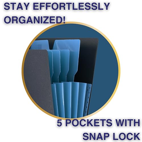 SPS 5 Pocket Expanding File Folder Smile Design - Fits A4 & Letter Size Document Organizer, Accordion File Folders, File Holder for Office, School & Home Use (Pack of 2) - Image 3