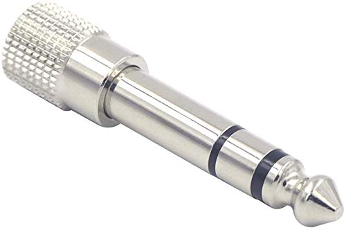 LipiWorld® 6.35MM Male to 3.5MM Female Stereo Audio Headphone Jack Adapter Converter (Pack of 5 Silver) - Image 4