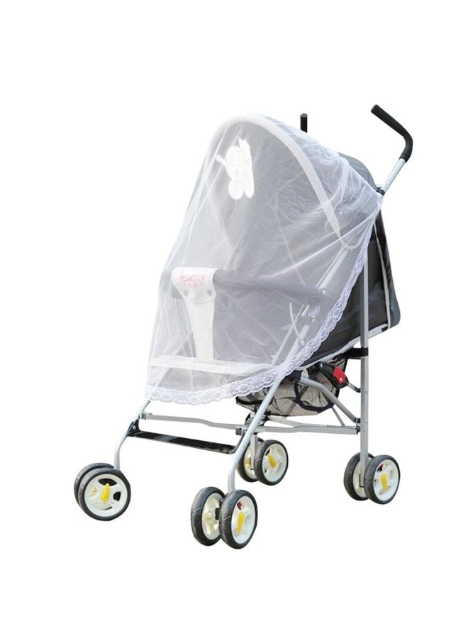 Universal Baby Stroller Mosquito Net, Extra Large 110×100cm Full Cover Lace Edge Bug Net, Fine Mesh Breathable Infant Pram Anti-Mosquito Insect Protection Net for Most Pushchairs - Image 1