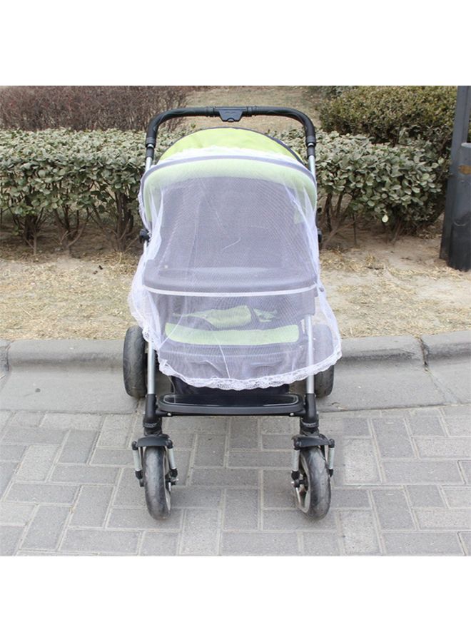 Universal Baby Stroller Mosquito Net, Extra Large 110×100cm Full Cover Lace Edge Bug Net, Fine Mesh Breathable Infant Pram Anti-Mosquito Insect Protection Net for Most Pushchairs - Image 2