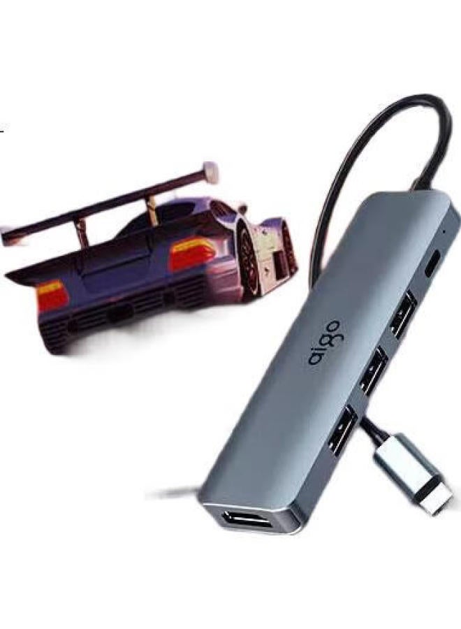 aigo Type-C Expansion Dock, Usb3.0 Hub, Hdmi Adapter, 4K60Hz Ultra Hd, Laptop Expansion Dock Converter, Pd100W Fast Charging, T05-H1Plus (Metal) - Image 2