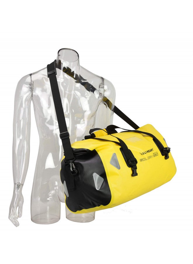 WILD HEART حقيبة دفل مقاومة للماء WILD HEART سعة 40L 66L 100L مع لحامات ملحومة للتجديف، التخييم، الإبحار، الدراجات النارية (100L أصفر مع قاع مزدوج وحبل ربط) - Image 5