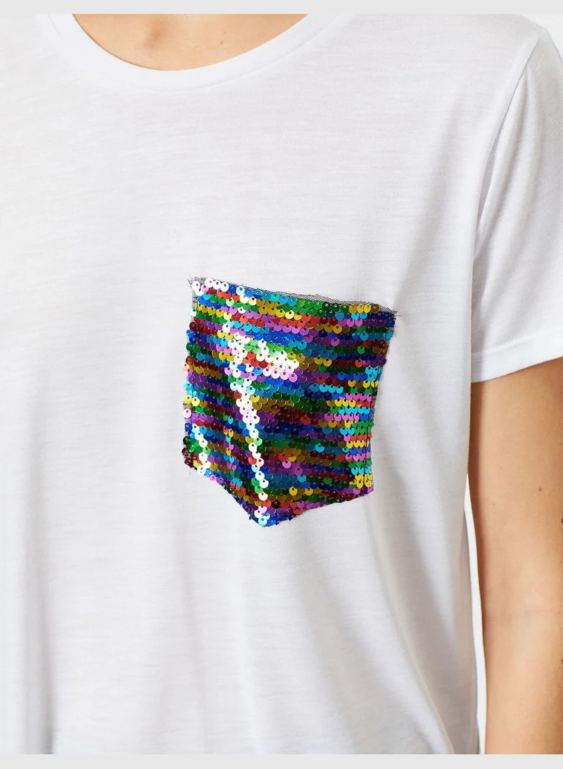KOTON Sequin Detailed T-Shirt