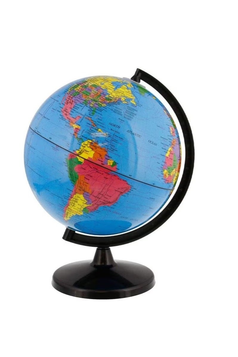 World Globe Great for Kids and Adults with Stand Desk Globe 12 inch Tall Educational Deluxe Blue Ocean Black Base Full Earth Geography - Image 1