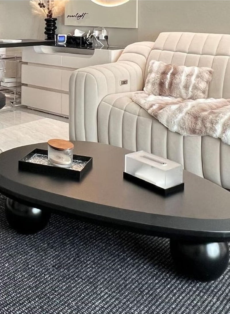 Generic Irregular Indoor End Table for Living Room Modern Coffee Table Free Shape Coffee Table with 3 Legs,White,120 * 80 * 35cm - Image 2
