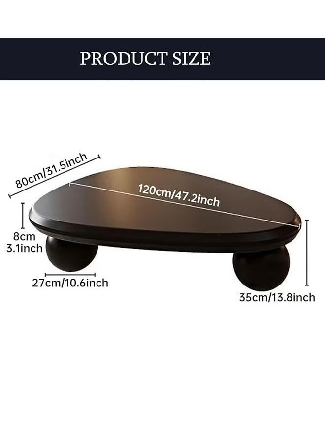 Generic Irregular Indoor End Table for Living Room Modern Coffee Table Free Shape Coffee Table with 3 Legs,White,120 * 80 * 35cm - Image 5