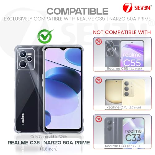 7-Seven 7SEVEN® Back Cover for Realme C35 | Narzo 50A Prime 4G Transparent Mobile Back Case Shock Proof Design Camera Edges Protection Crystal Clear Phone Case Silicon Soft TPU and Flexible Bumper Phone Cover - Image 2