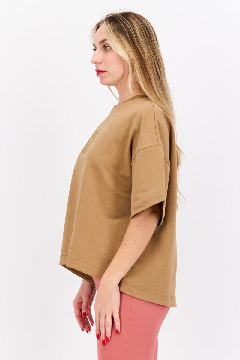 PUMA Women Sportswear Fit Short Sleeve Outdoor Top, Tan  - Image 2