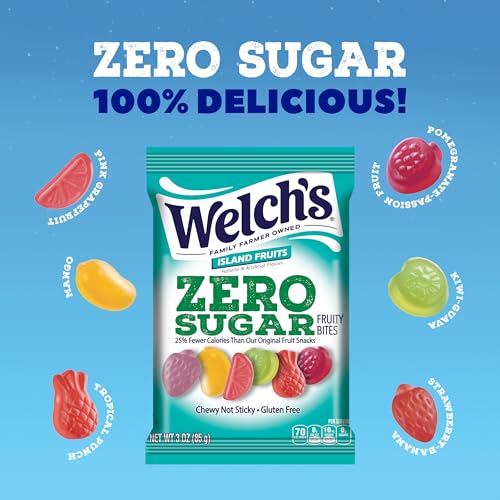 Welch's Zero Sugar Fruity Bites, Island Fruits Snack Pack, Gluten Free & Sugar Free Snacks, 3oz Snack Pack (Pack of 1) - Image 2