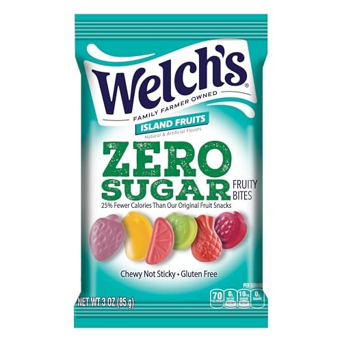 Welch's Zero Sugar Fruity Bites, Island Fruits Snack Pack, Gluten Free & Sugar Free Snacks, 3oz Snack Pack (Pack of 1) - Image 1