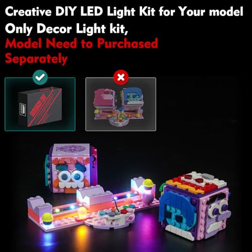 LocoLee LED Light Kit Compatible with Lego 43248 Inside Out 2 Mood Cubes No Models Only Light Creative Lighting Set Accessories Compatible with Lego 43248 Inside Out 2 Mood Cubes Set - Image 5