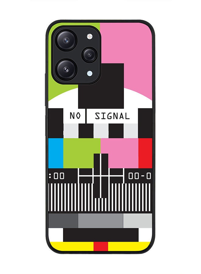 Stylizedd Rugged Black edge case for Xiaomi Redmi 12 4G, Slim fit Soft Case Flexible Rubber Edges Anti Drop TPU Gel Thin Cover -  No Signal TV - Image 1