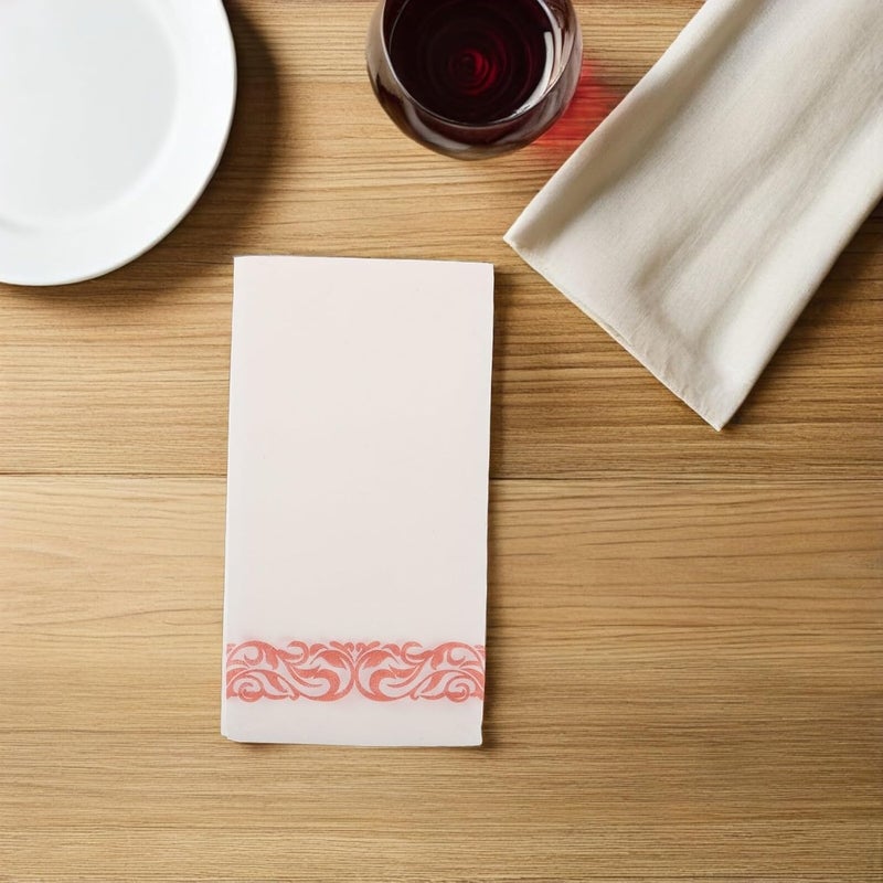 Cabilock Rose Gold Disposable Wedding Party Napkins, 50 Sheets Printed Folded Dinner Hand Towels for Wedding Banquets and Party Table Decor - Image 5