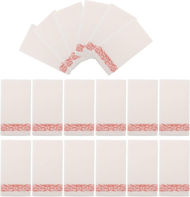 Cabilock Rose Gold Disposable Wedding Party Napkins, 50 Sheets Printed Folded Dinner Hand Towels for Wedding Banquets and Party Table Decor - Image 1