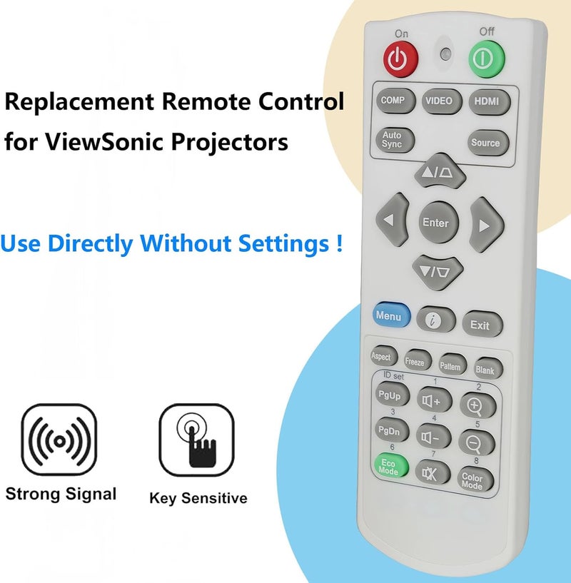 A-00010190 Replacement Projector Remote Control for ViewSonic LS921WU, PG603W, PG603X, PG605X, PG701WU, PG703W, PG703X, PG705HD, PG705WU, PG706HD, PG706WU, PG707W, PG707X, PS600W, PS600X - Image 4