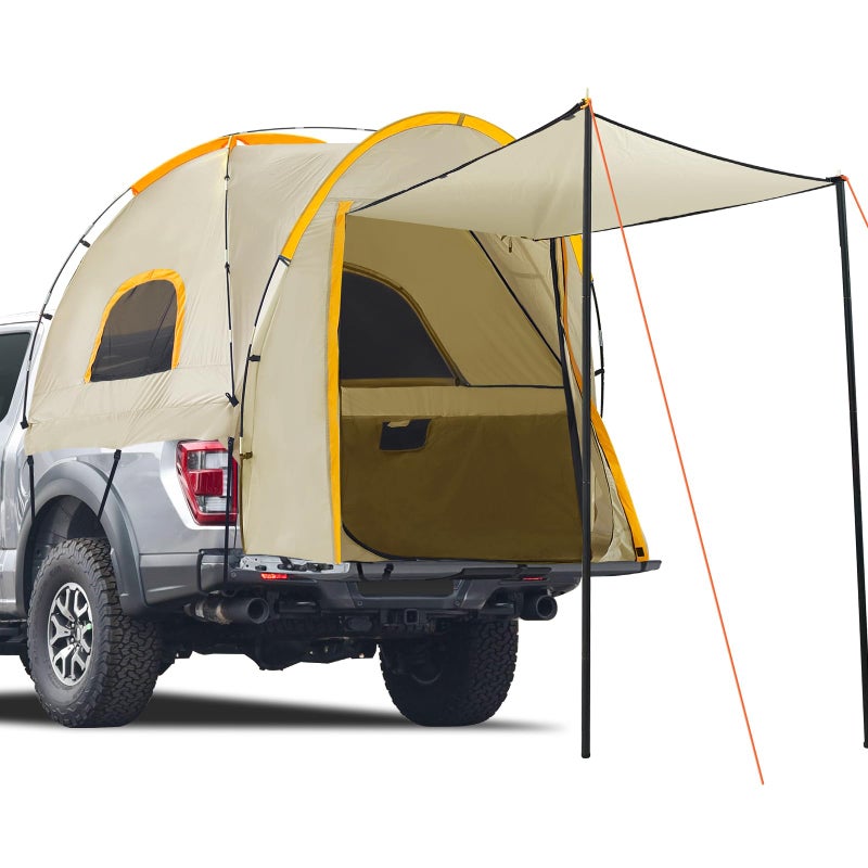 Qualencey Pickup Truck Tent with Awning Shade,Waterproof PU5000mm Oxford for 5.5-6.3 FT Truck Bed for Camping Travel Outdoor Activities for Chevy Silverado 1500,Ram 1500/Dakota,F150,GMC 1500,Titan,Tundra - Image 1