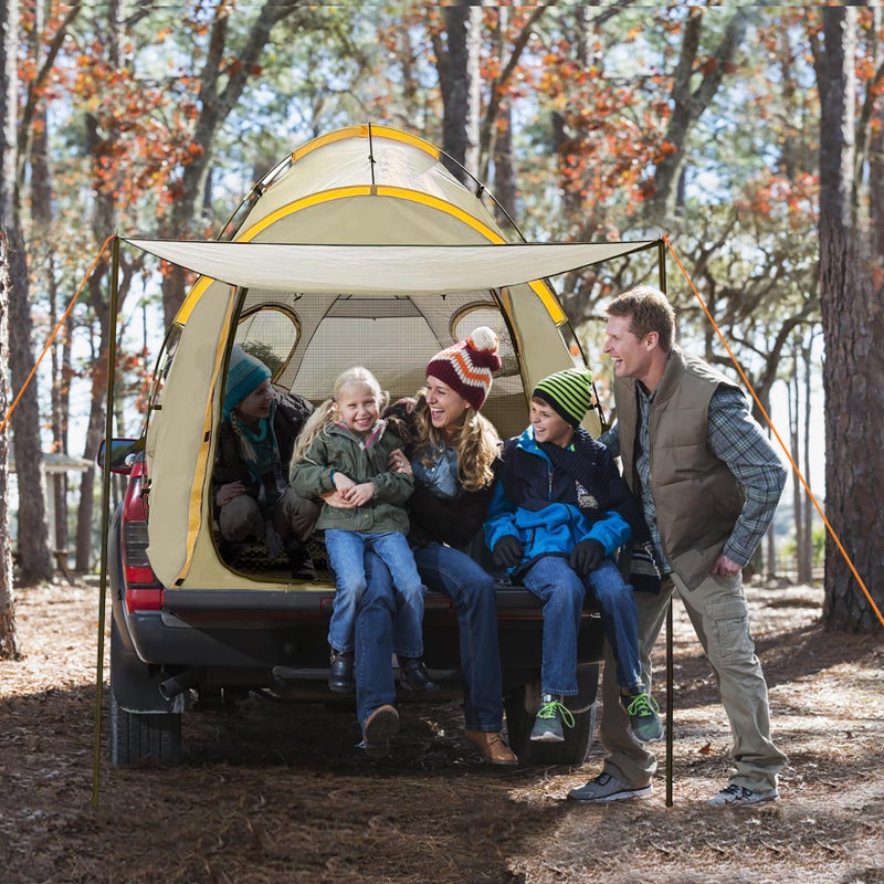Qualencey Pickup Truck Tent with Awning Shade,Waterproof PU5000mm Oxford for 5.5-6.3 FT Truck Bed for Camping Travel Outdoor Activities for Chevy Silverado 1500,Ram 1500/Dakota,F150,GMC 1500,Titan,Tundra - Image 5