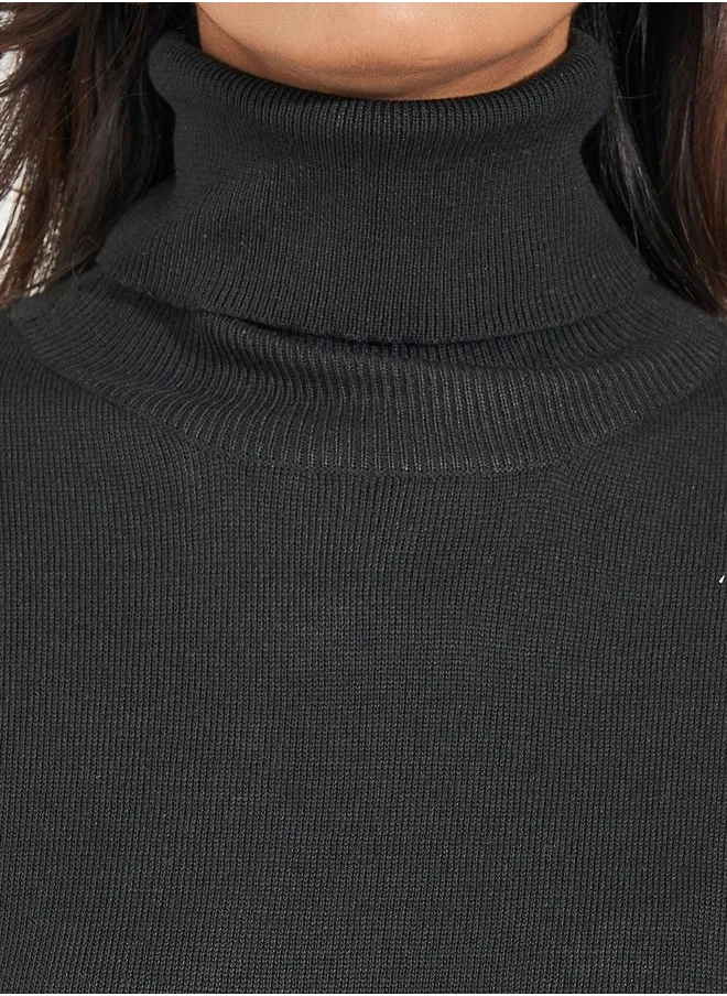 Styli Oversized Longline Turtle Neck Sweater