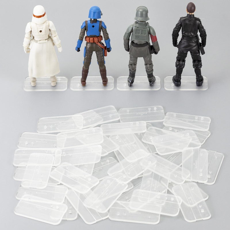 FIGURESLAB Star Was Black Series 6 inch Action Figure Stand 112 Scale Original Support Display Feet Stands with Peg Figures Toy Organizer Bases Holder Accessories MultiPegs Square 32Packs - Image 2